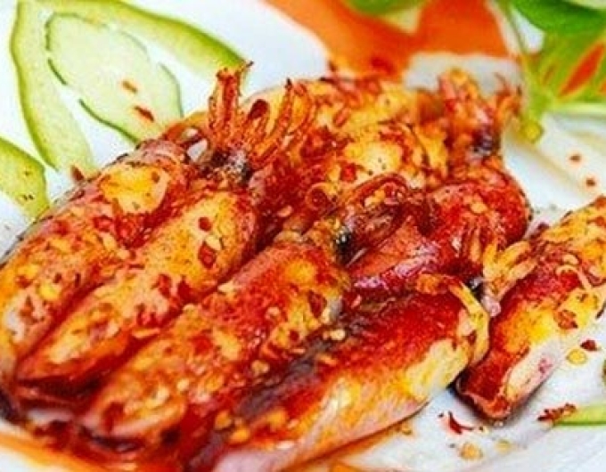 Mực Sữa Cháy Tỏi 