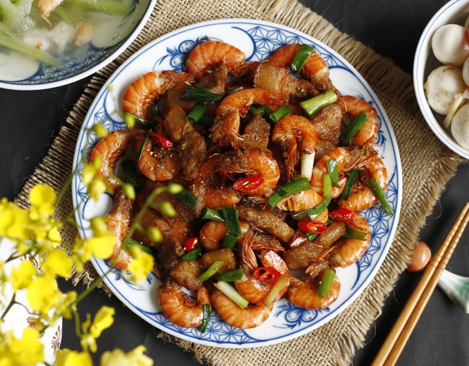 Tôm Ram Ba Rọi 